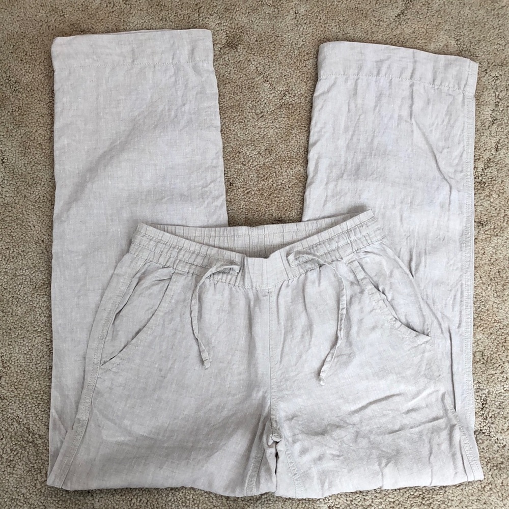 Beige linen pant